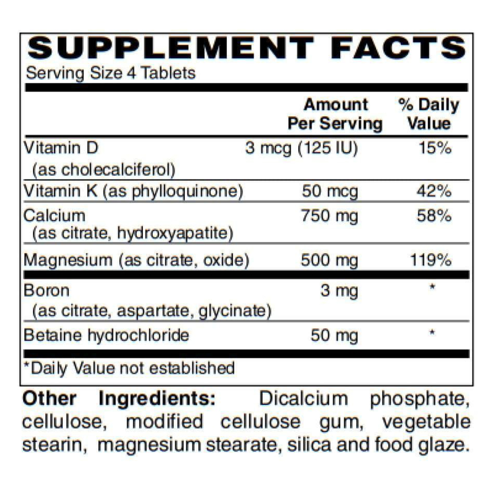 Tabela Nutricional Calcium & Magnesium Citrates Tablets by BariatricPal